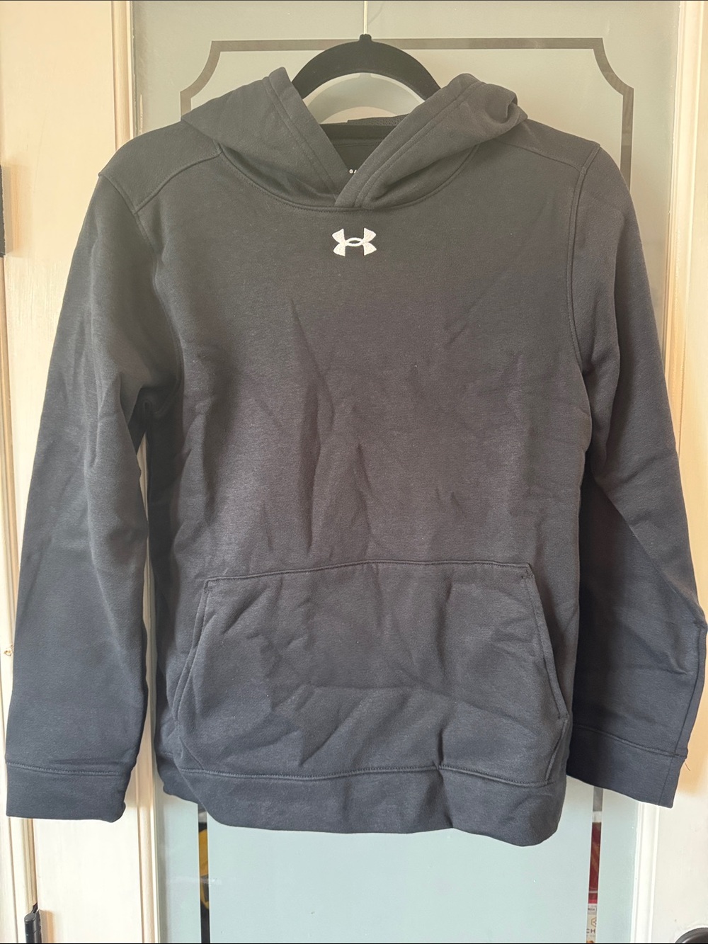 Under Armour Black Pullover Hoodie with White Logo